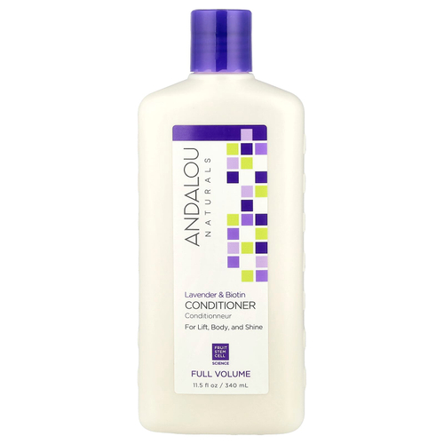 Andalou Naturals, Кондиционер, для объема, густоты, блеска, сияния волос, поднимает от корней, лаванда и биотин, 11,5 ж. унц. (340 мл)