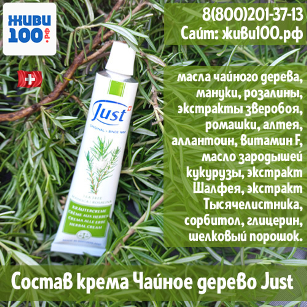 состав крема Чайное дерево Just Tea tree 30 мл