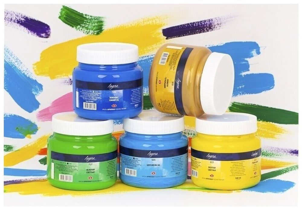 Краска акриловая «Ладога», 100 мл, белила цинковые, 2227100