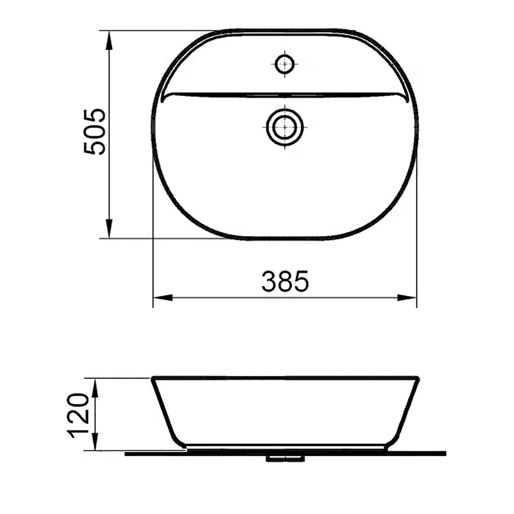 Раковина накладная Azario 505х385х120 овальная, белый (AZ-2202)  145301