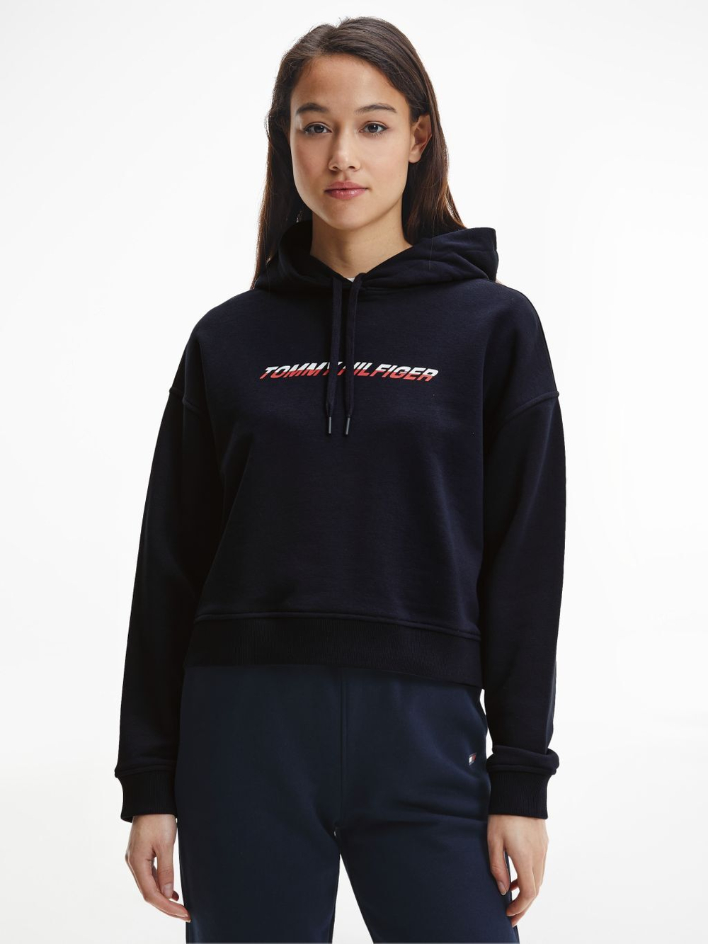 Женская Кофта теннисная Tommy Hilfiger Regular Graphic Hood - desert sky