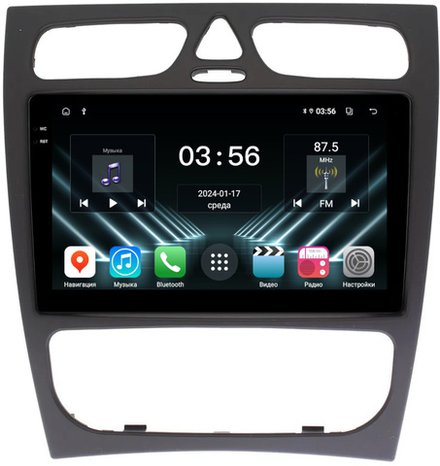 Магнитола для Mercedes-Benz G W463 2000-2006, C-класс W203 2000-2004 (рамка большая) - FarCar DX1264M монитор 9.5" IPS на Android 13, 4+64Гб, CarPlay