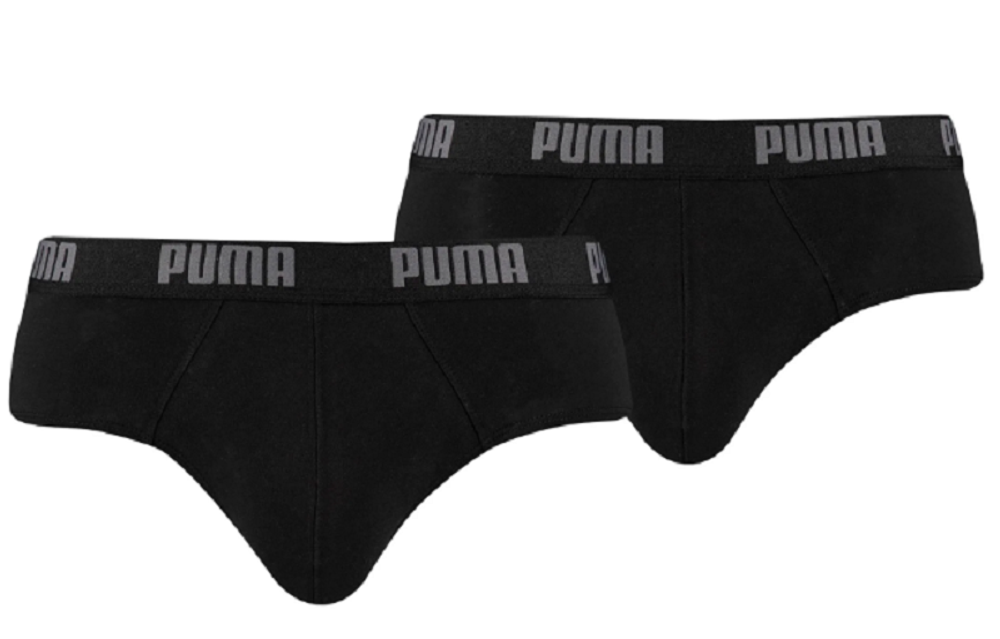 Мужские спортивные боксеры Puma Brief 2P - black/black