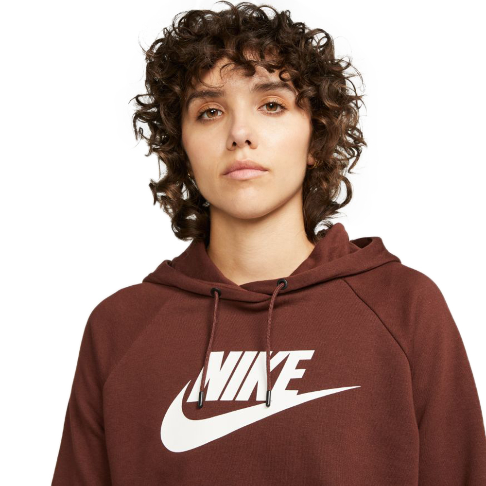 Женская теннисная куртка Nike Sportswear Essential Hoodie Fleece GX Crop W - bronze eclipse/white