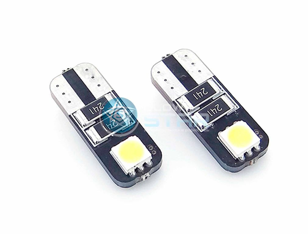 Светодиод габаритный T10-2 CANBUS SMD5050 с обманкой