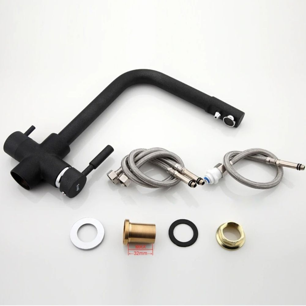 Смеситель для кухни, Frap, с картриджем, подкл к фильтр, чер, F4352-7