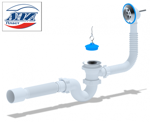 АНИ  Е155 Сифон 1 1/2 для ванны с гофрой  (30/1шт)