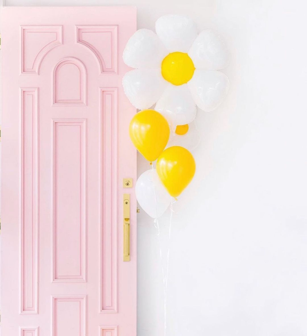 Шар (43''/109 см) Цветок, Ромашка, Белый, 1 шт.