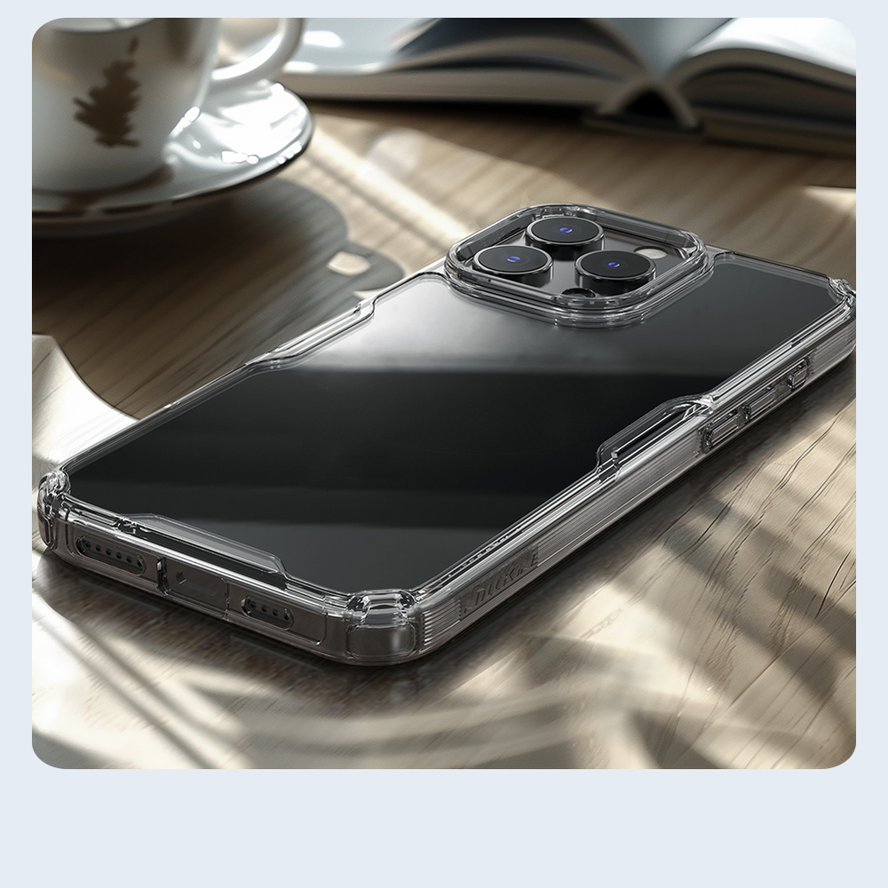 Усиленный прозрачный чехол от Nillkin для iPhone 16 Pro, серия Nature TPU Pro Case