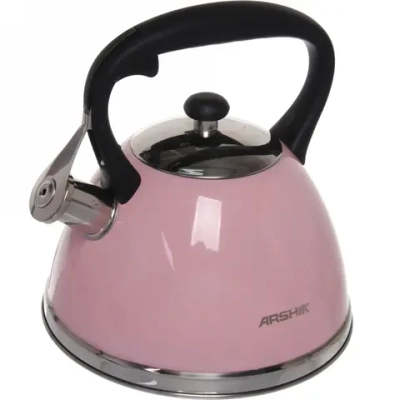 Чайник из нержавеющей стали 3л «ARCHIA» со свистком, розовый