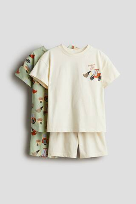 H&M Пижамный комплект из трикотажа с принтом ( 2 шт.), зеленый