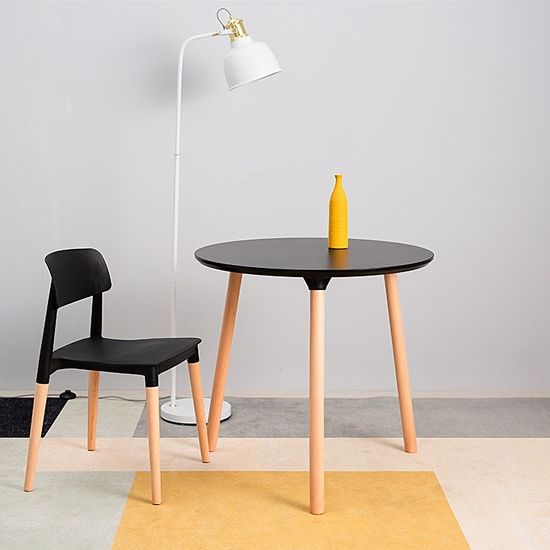 Обеденный стол Morton 80 см меламин черный