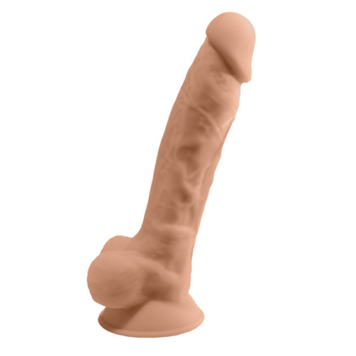 Телесный фаллоимитатор 20см на присоске с мошенкой SilexD Premium Silicone Dildo 8" Model 1
