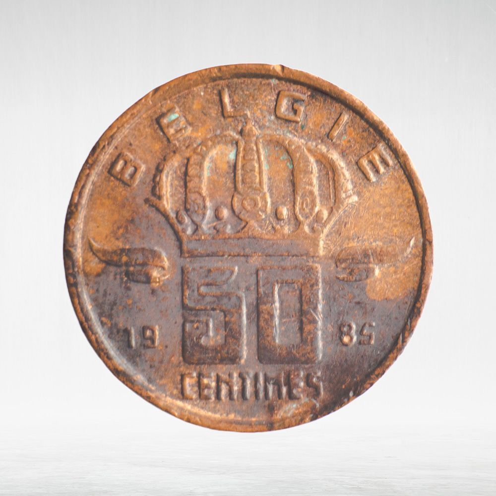 Belgium, 50 Centimes (Dutch Text), 1985, VF