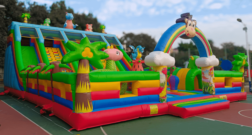 Коммерческий надувной батут «Дракончики», 16x11x8.5