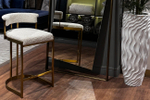 Стул Garda Decor барный, букле бежевый, матовое золото 50*55*85 см