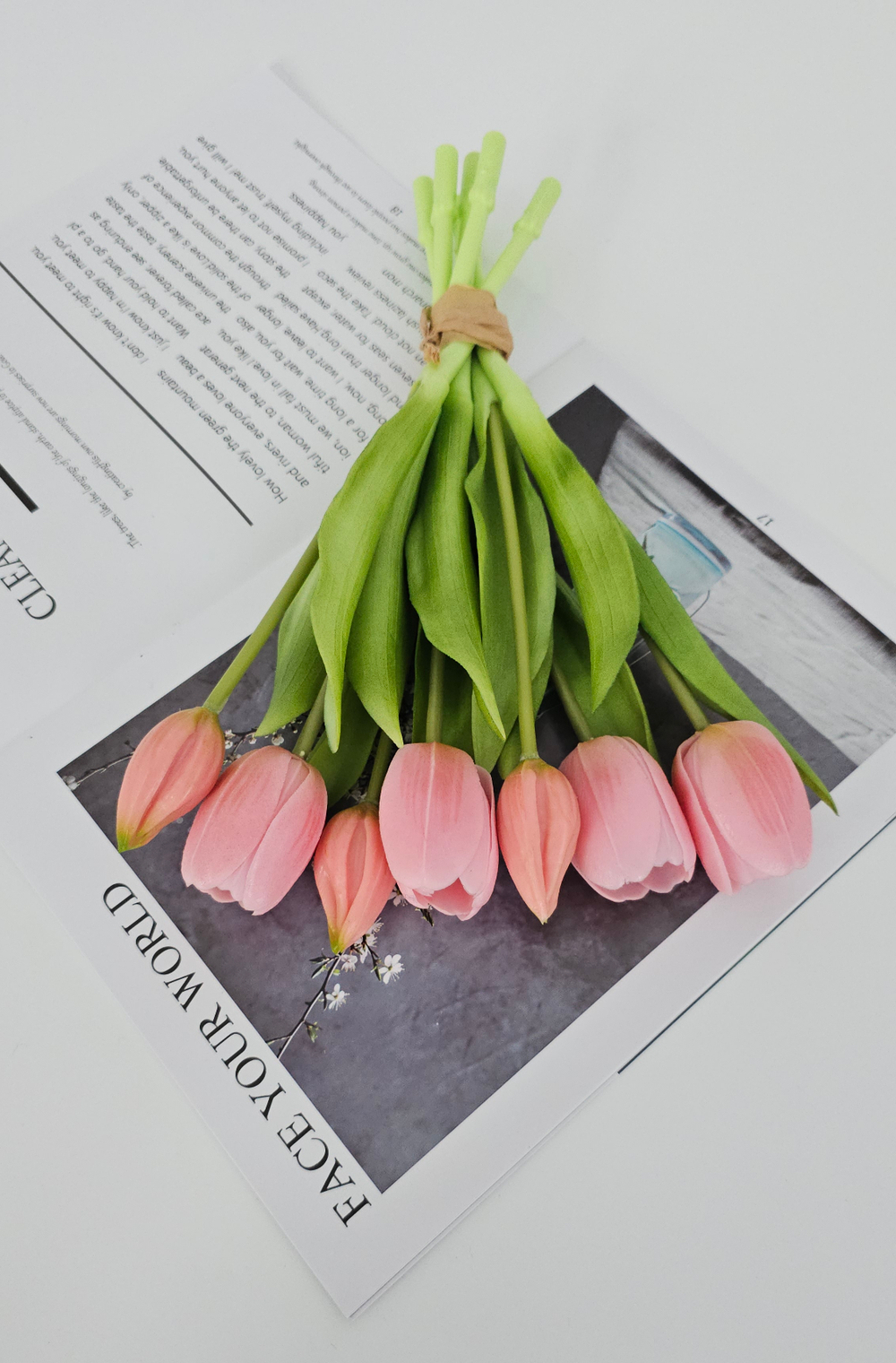 Тюльпаны 30 см 7 цветов / #07 (пудрово-розовый)