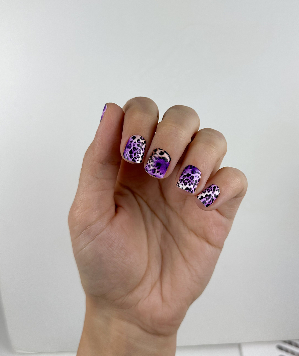 Crazy Manic Плёнки для ногтей для маникюра leopard purple
