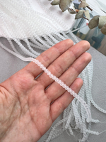 Стеклянные матовые бусины 4 мм, нить 38 см, кристалл