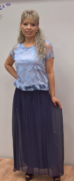 Итальянская шелковая юбка на широком поясе