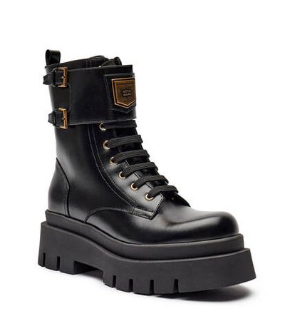 Кожаные ботильоны на платформе Elisabetta Franchi - черный(SA01B46E2)