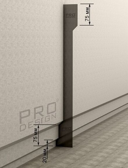 Шаблон для монтажа теневого плинтуса, 500x5x50/60 мм