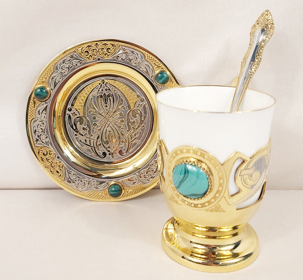 Кофейный набор "Роскошный малахит" - 5