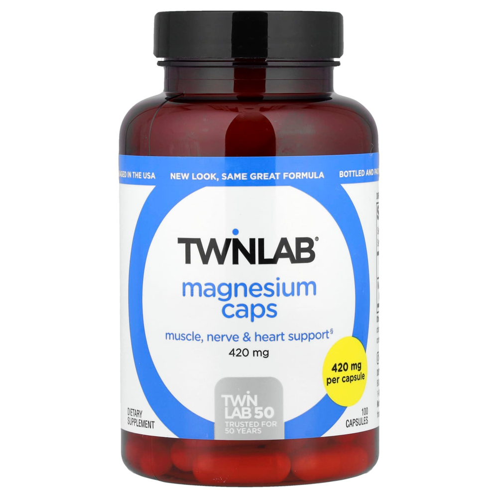 Twinlab, Магний в капсулах, 420 мг, 100 капсул