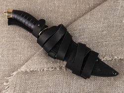 Нож «Пластунский», сталь Х12МФ, резная рукоять из черного мореного граба