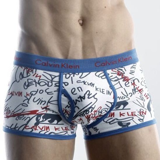 Мужские трусы боксеры Calvin Klein 365 print  Blue Signature