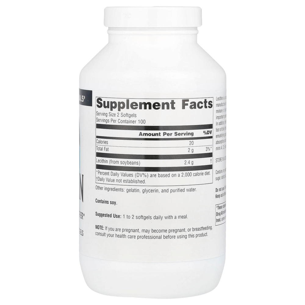 Source Naturals, лецитин, 1200 мг, 200 мягких таблеток