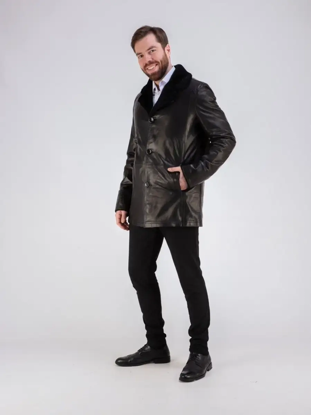 Дубленка мужская натуральная с мехом куртка зимняя Турция