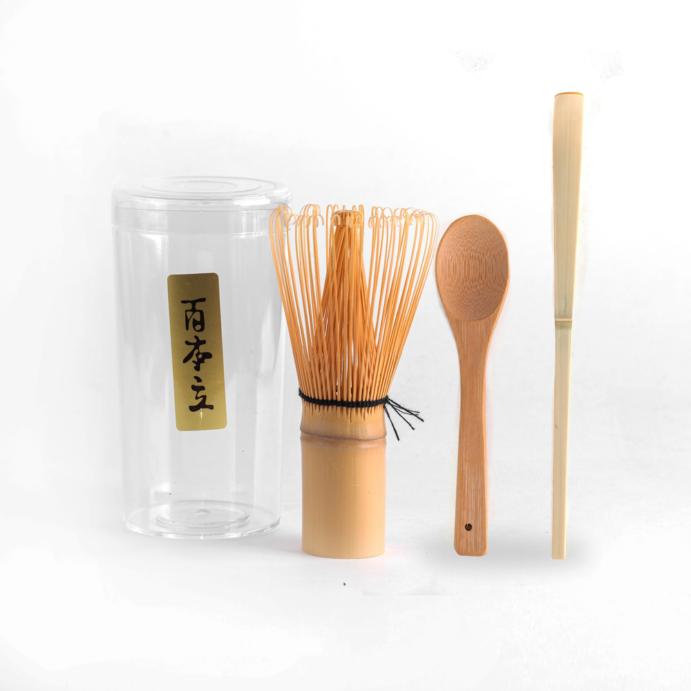 297032 Набор для Матча (венчик, лопатка, ложка), светлый бамбук