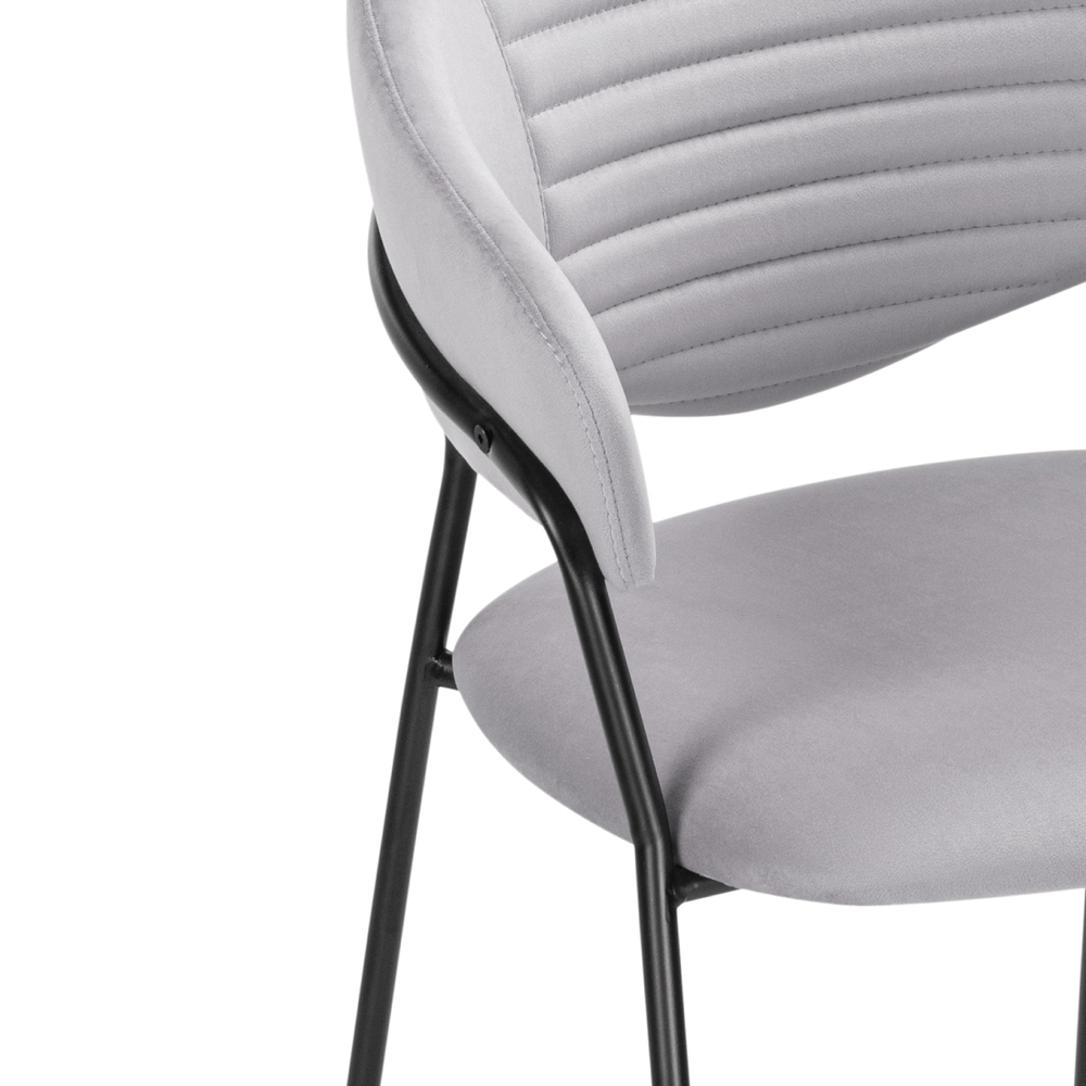 Стул на металлокаркасе Woodville Рансол серый, черный глянец