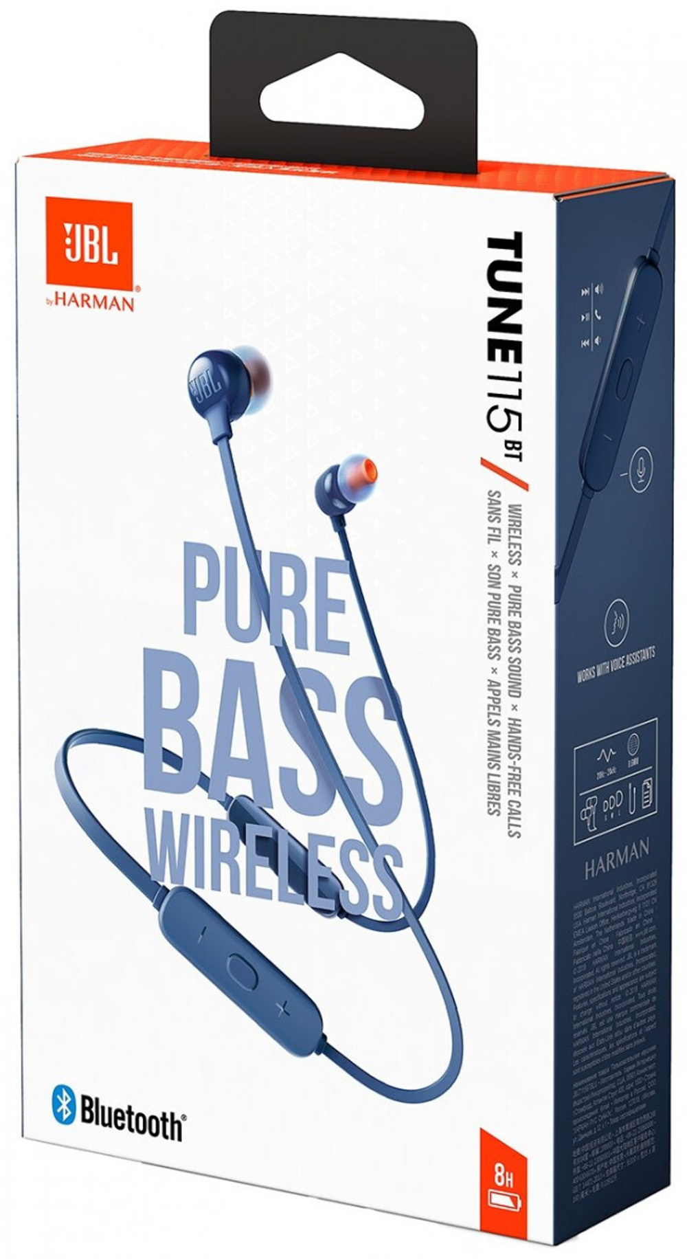 Беспроводные наушники JBL T115BT, синий