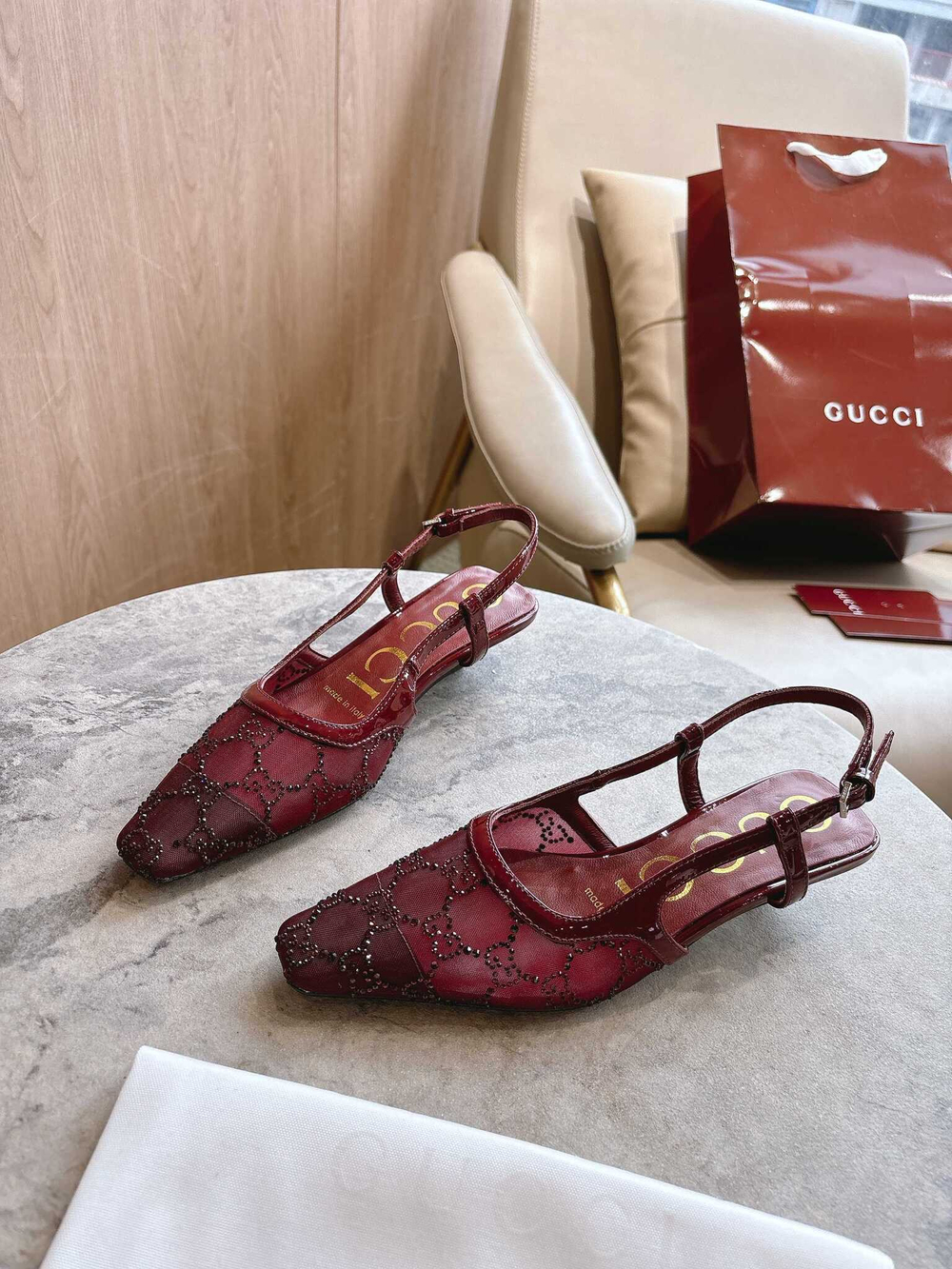 Gucci Crystal Slingback Pump (2 colors)