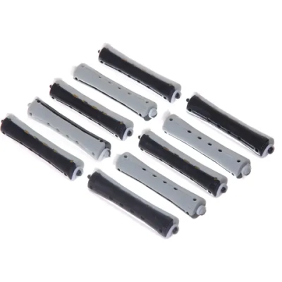 Бигуди пластмассовые-коклюшки 10шт, d=18мм (серо-черный)