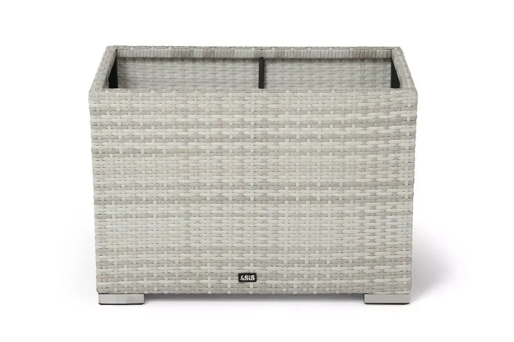 "Лунго" кашпо для цветов большое плетеное из искусственного ротанга, цвет бежевый