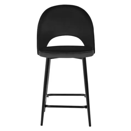 Стул полубарный Bradex Home Leo чёрный с жаккардом, с поворотным механизмом