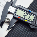 Лава натуральная, бусины метализированные, цвет тёмное серебро, луна, 12мм, штучно