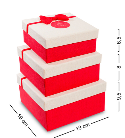 Packing Symphony WF-32-B Набор коробок из 3шт «Прямоугольник» цв.красн./бел.