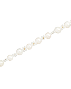 Колье- барочный жемчуг, белые цветы