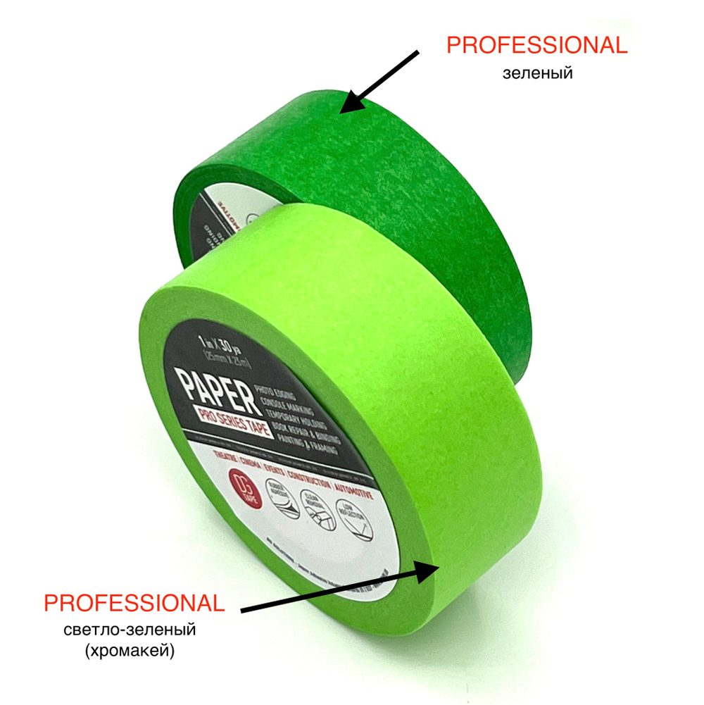 Masking Tape Professional - клейкая лента бумажная цвет зеленый 25мм х 23м NEW