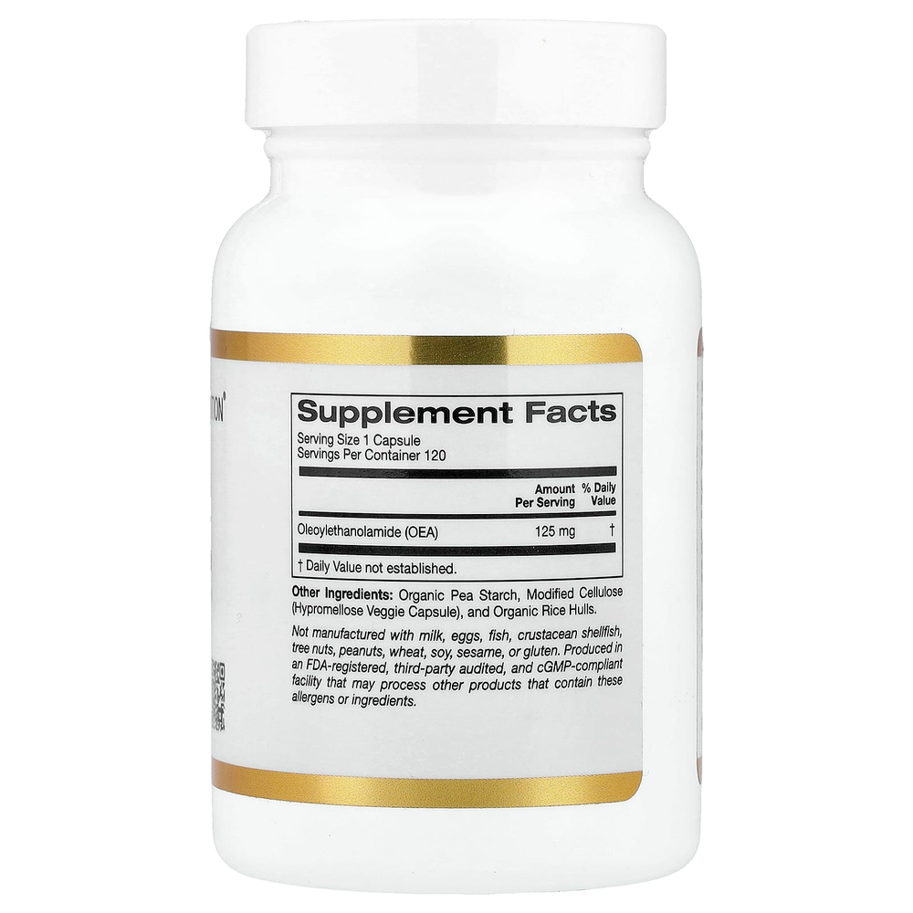 California Gold Nutrition, OЭA (олеоилэтаноламид), 125 мг, 120 растительных капсул