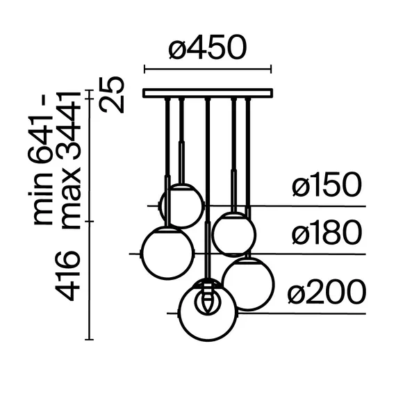 Подвесной светильник Базовая форма / Basic form G9х5 Maytoni mod521pl-05g