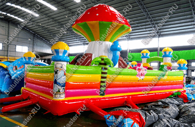 Коммерческий надувной батут "Грибная поляна" 9,1*5*5,5