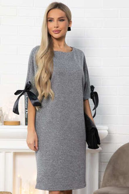 Платье с бантами Кайла (серое) П14873-10М LT Collection