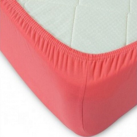 Простыня трикотажная на резинке "О. КОРАЛЛ", борт 20 см, 100% хлопок, Россия.