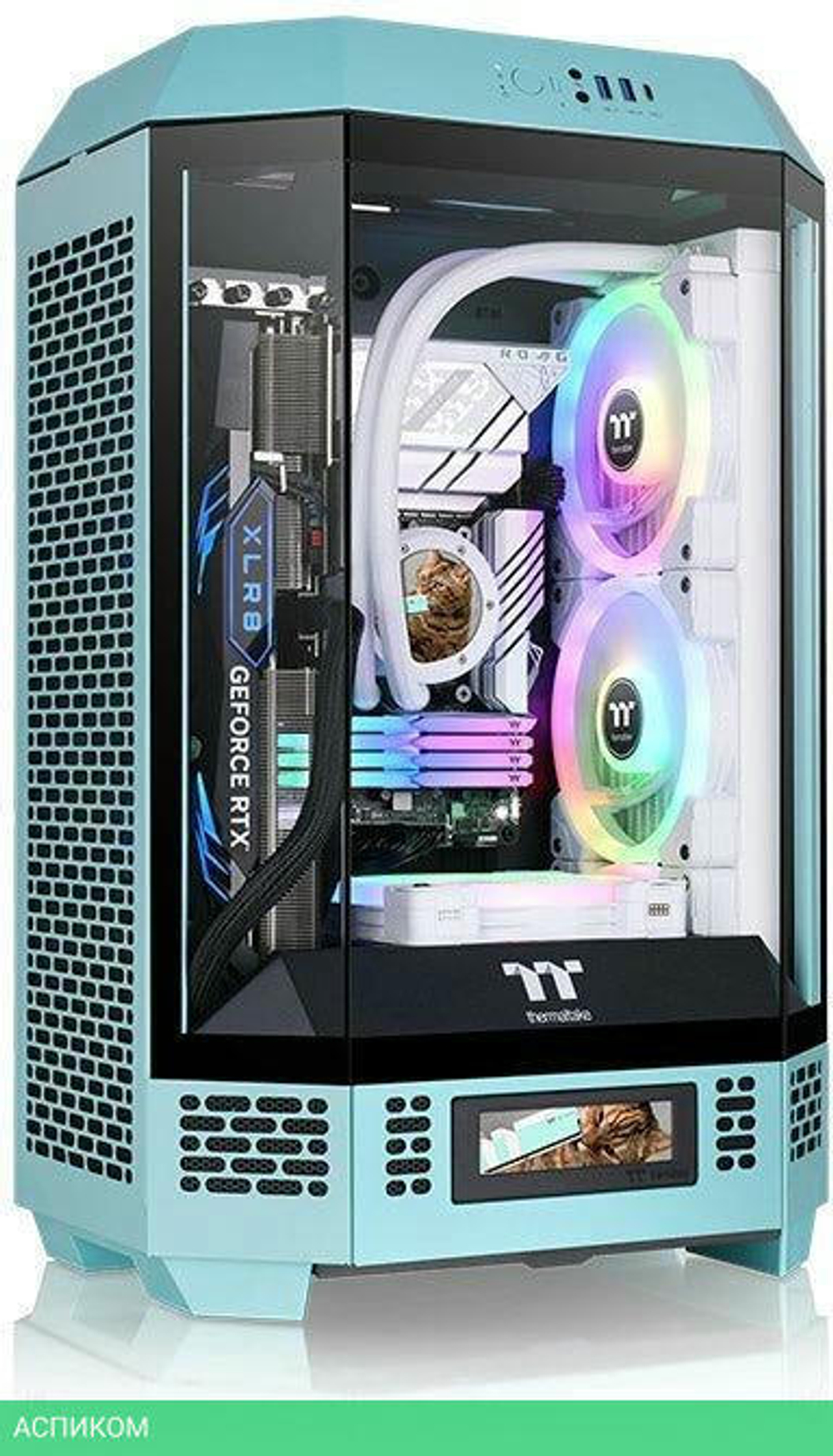 Корпус Thermaltake The Tower 300 Turquoise без БП голубой (CA-1Y4-00SBWN-00)