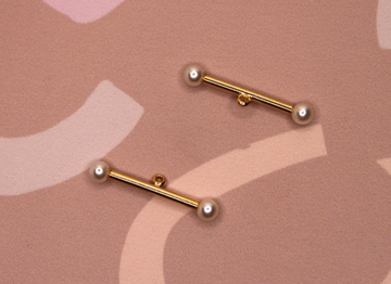 Подвеска горизонтальная 29 мм бусина позолота